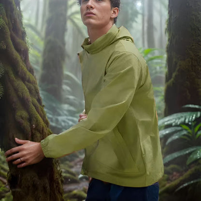 Men's weatherproof utility jacket with adjustable hood system NOVAE