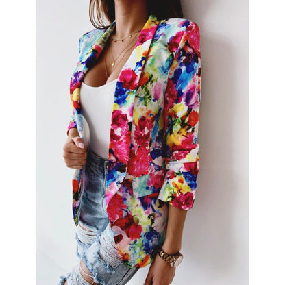 Women's blazer with floral design and figure-flattering cut NOVAE