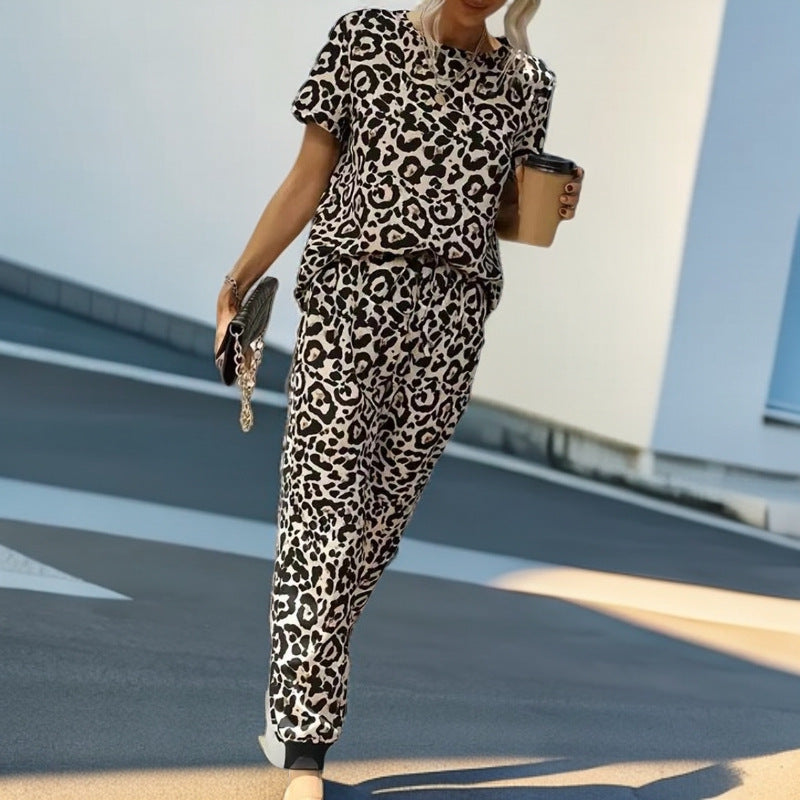 Women's Comfortable Leopard Print Lounge Set NOVAE