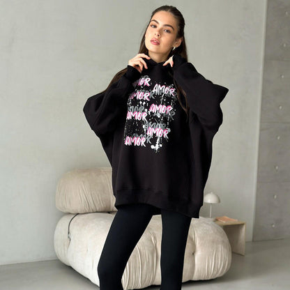 Women's casual hoodie with eye-catching NOVAE lettering