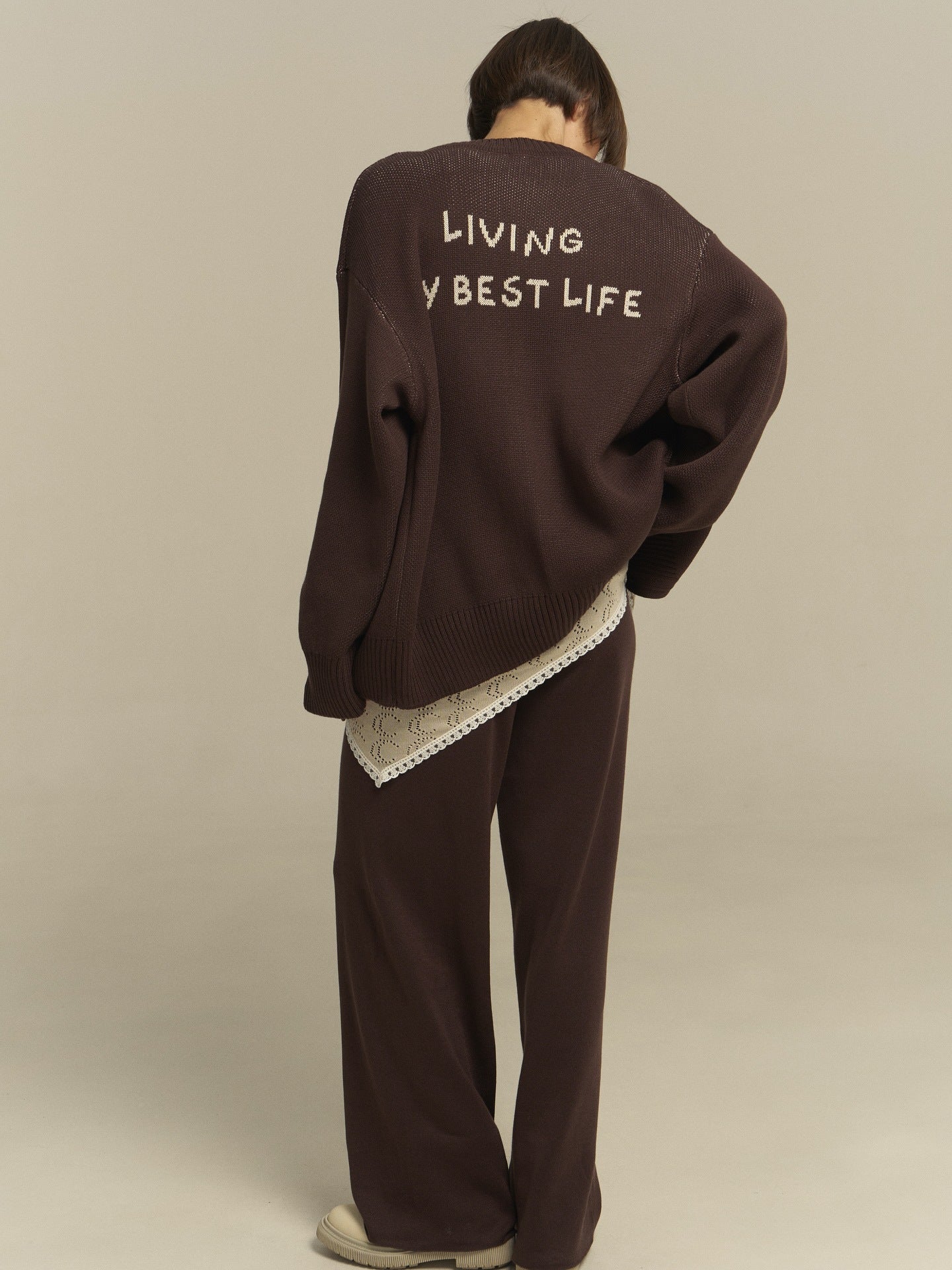 Women's comfortable oversized sweater and casual palazzo pants set NOVAE