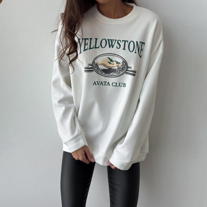 Women's casual sweatshirt with a creative mountain motif and comfortable cut NOVAE