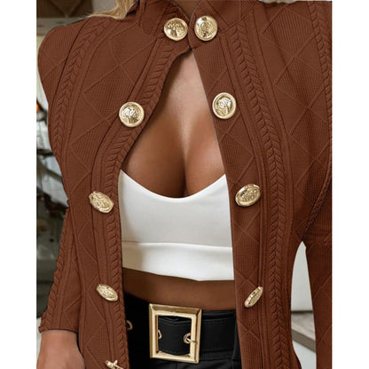 Women's elegant and fashionable cardigan with decorative buttons NOVAE