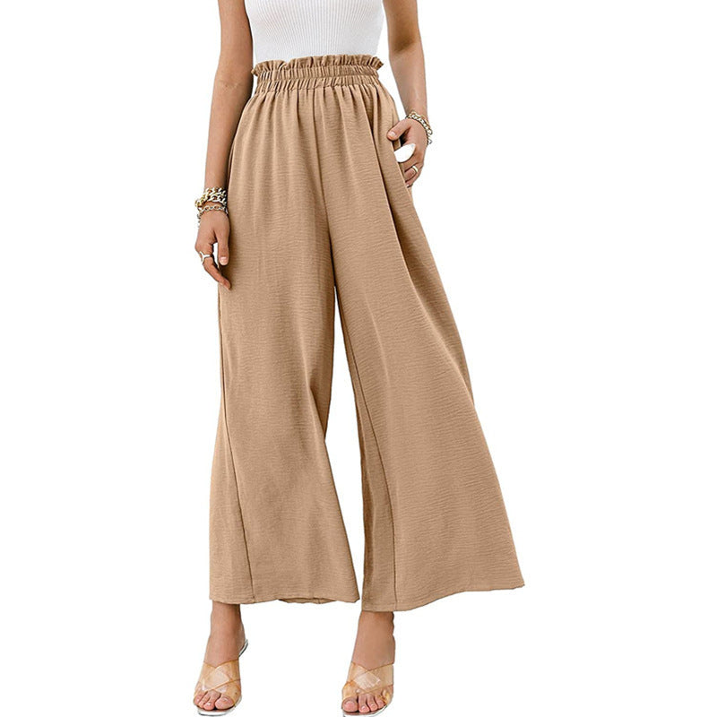 Women's Wide Palazzo Trousers with Elastic Waistband NOVAE