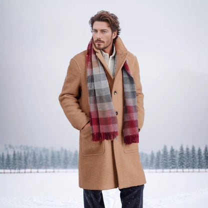 Men's elegant wool coat with double-breasted buttons and practical side pockets NOVAE