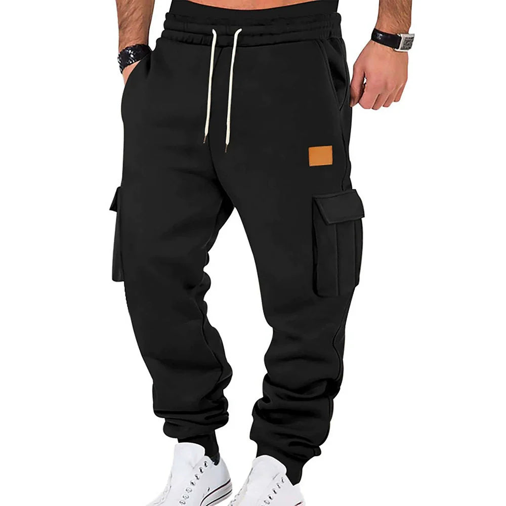 Men's cargo jogging pants with elastic waistband and practical pockets NOVAE