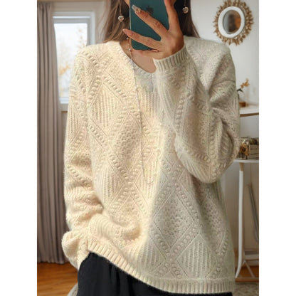 Women's knitted sweater with textured finish and soft feel NOVAE