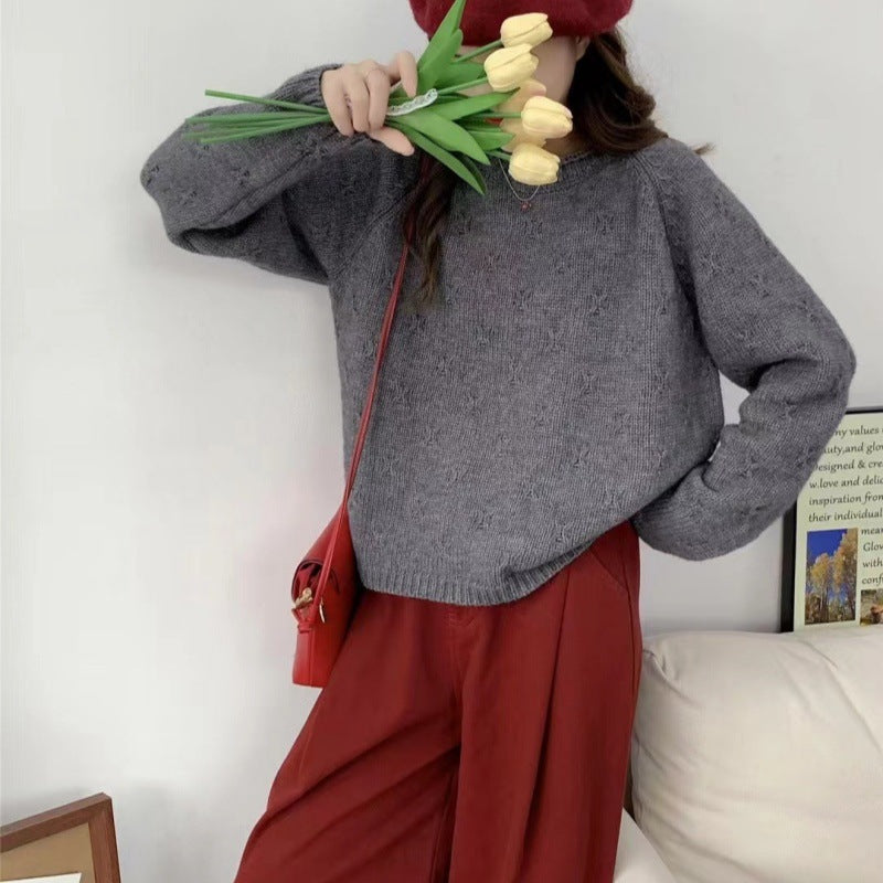 Women's Cozy Knit Sweater with Textured Pattern NOVAE