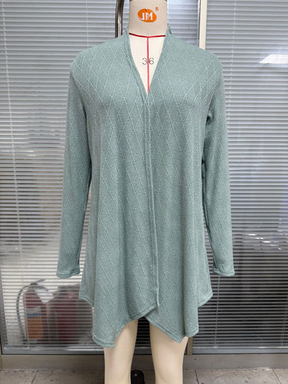 Women's cardigan with asymmetrical cut and textured pattern NOVAE