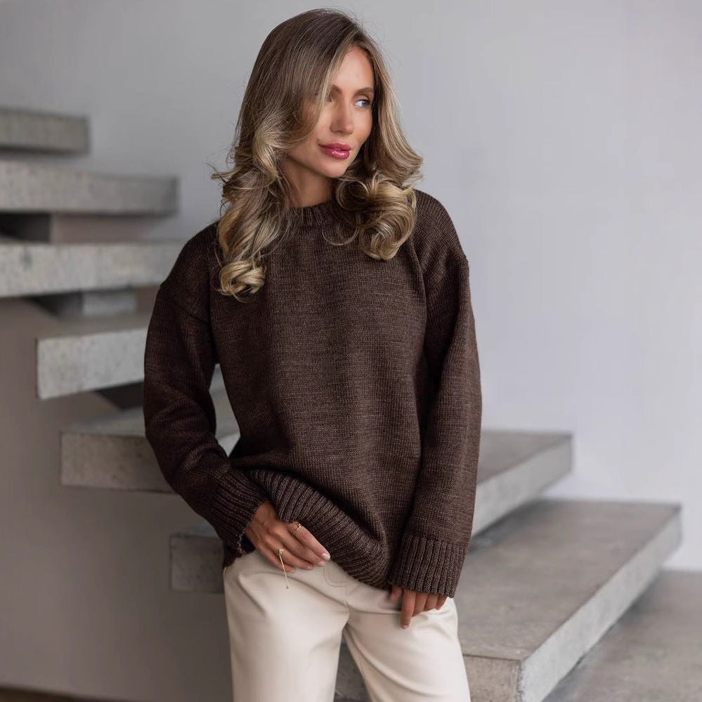 Women's chunky knit sweater with a relaxed fit and ribbed cuffs NOVAE