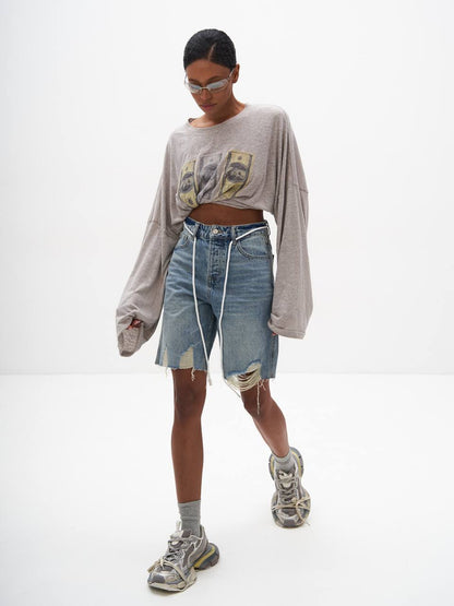 Women's oversized sweatshirt with creative front print and casual cut NOVAE
