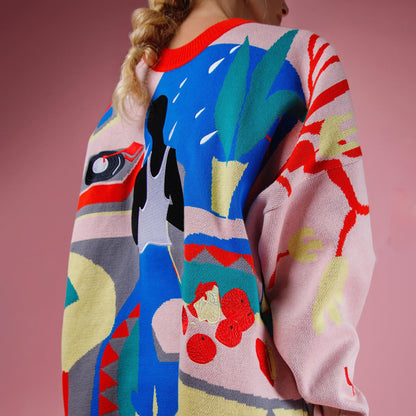 Women's creative sweater with unique art design NOVAE