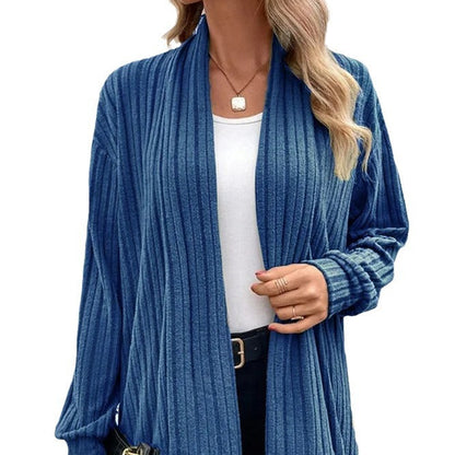 Women's casual knit cardigan with distinctive ribbed design NOVAE