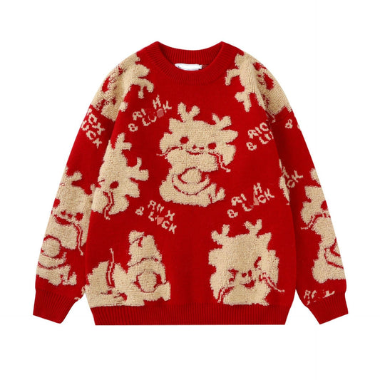 Women's Cozy Sweater with Playful Animal Motif NOVAE