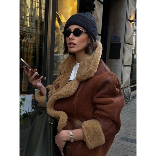 Women's casual oversized fur coat NOVAE