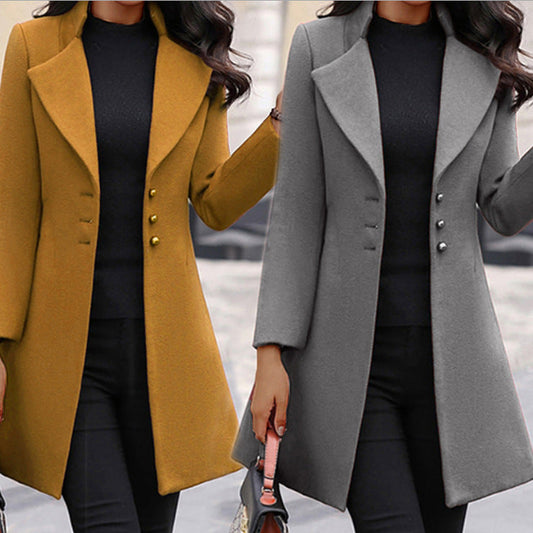 Women's elegant asymmetrical transitional coat NOVAE