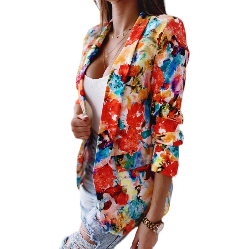 Women's blazer with floral design and figure-flattering cut NOVAE