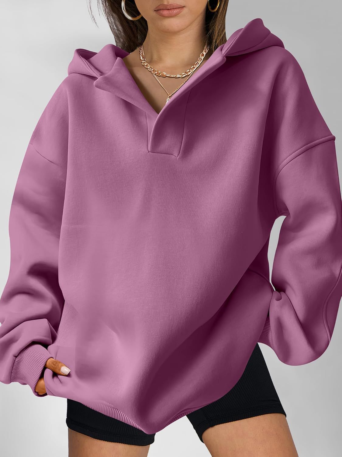 Women's Oversized Hoodie with Unique Collar NOVAE