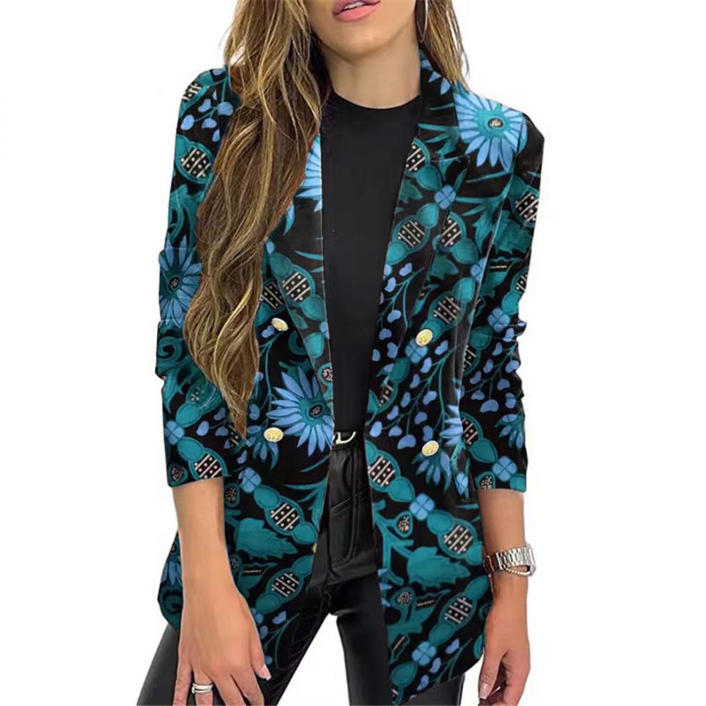 Women's fashionable blazer with floral pattern and oversized cut NOVAE