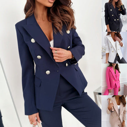 Women's blazer with double button placket and elegant lapel NOVAE