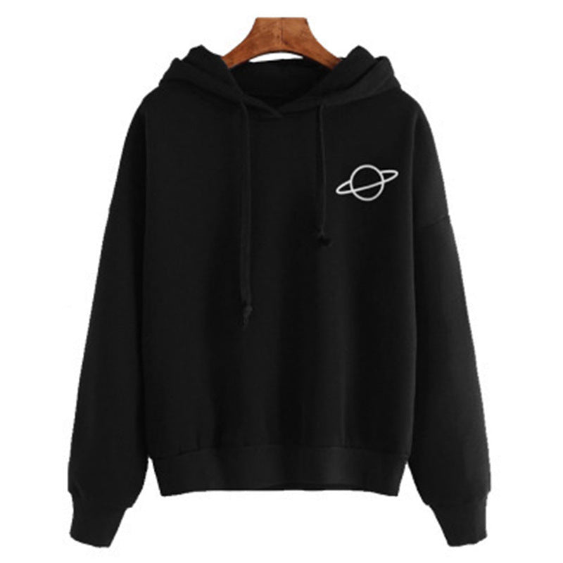 Women's hoodie with a creative planet design and comfortable cut NOVAE