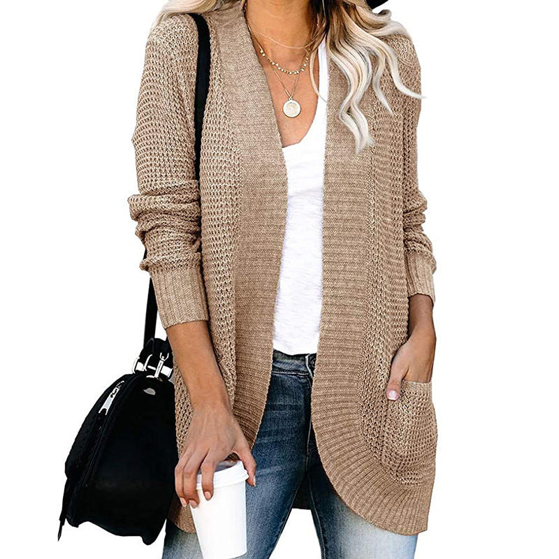 Women's open-front cardigan with practical pockets NOVAE