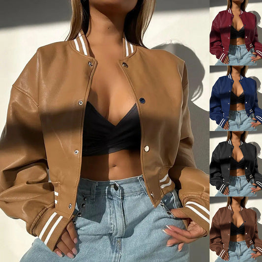 Women's sporty college jacket in a modern design with contrasting stripes NOVAE