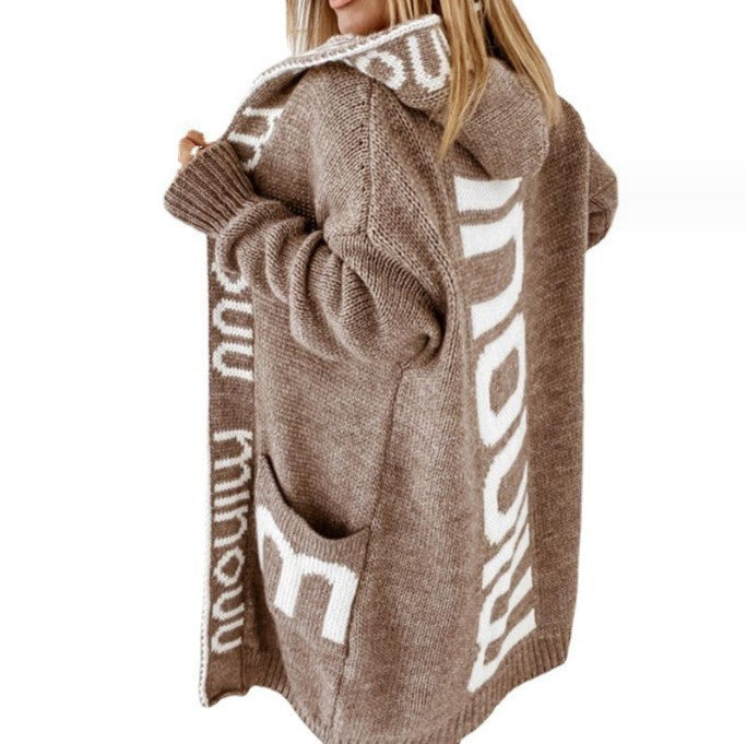 Women's cozy hooded cardigan NOVAE