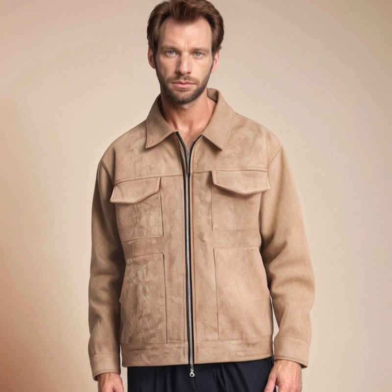 Men's fashionable and comfortable transitional jacket with large pockets NOVAE