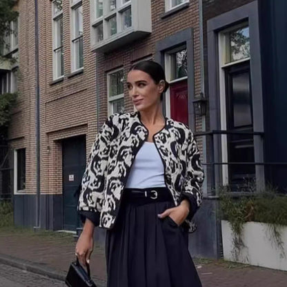 Women's urban lined blouson with unique pattern NOVAE