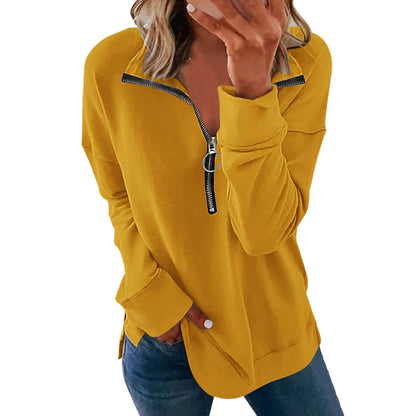 Women's casual pullover with stylish zipper NOVAE