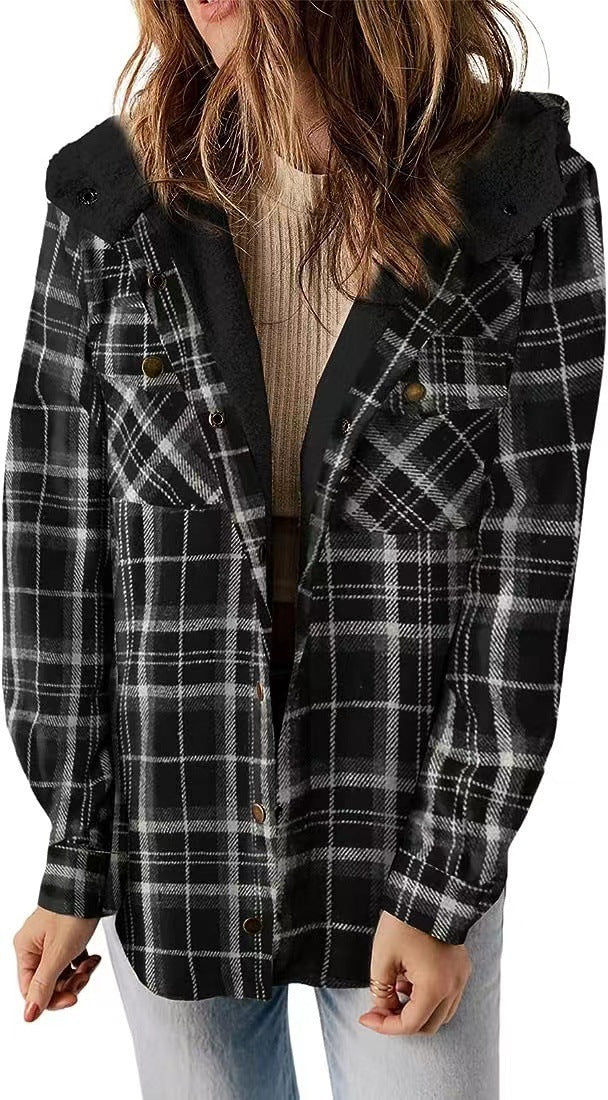 Women's checked flannel jacket with cozy lining NOVAE