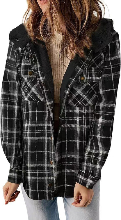 Women's checked flannel jacket with cozy lining NOVAE
