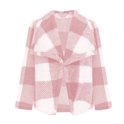 Women's Cozy Jacket in Checkered Design NOVAE