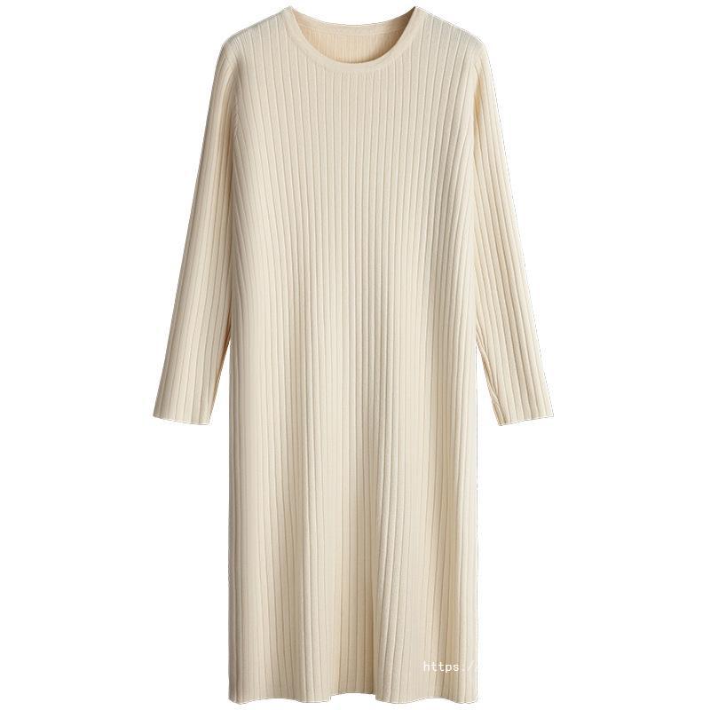 Women's knit dress with fine rib structure NOVAE