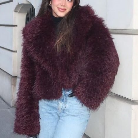 Women's Trendy Short Faux Fur Coats NOVAE