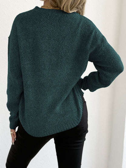 Women's casual knit sweater with high-quality textured pattern NOVAE