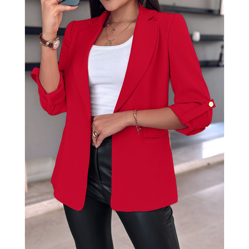 Women's tailored blazer with a highly fashionable cut and asymmetrical sleeves NOVAE