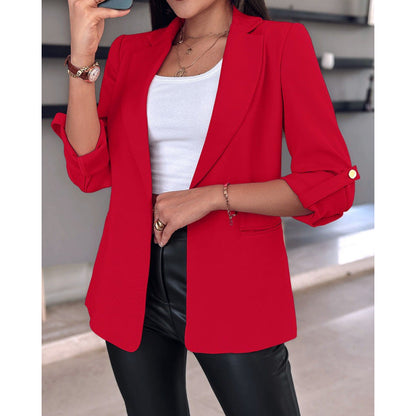 Women's tailored blazer with a highly fashionable cut and asymmetrical sleeves NOVAE