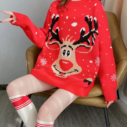 Women's Christmas sweater with unique reindeer motif NOVAE