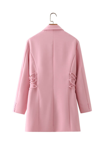 Women's fashionable blazer with sophisticated lacing details and practical pockets NOVAE