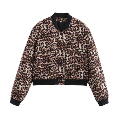 Women's fashionable bomber jacket in animal print NOVAE