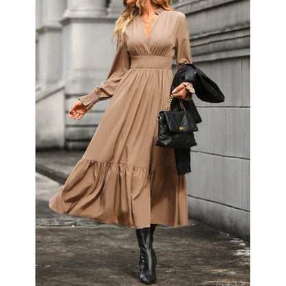 Women's maxi dress with swing skirt and elasticated waist insert NOVAE