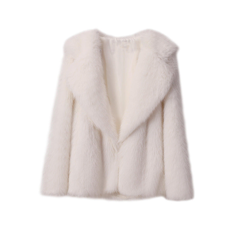 Women's elegant faux fur blazer with stylish collar NOVAE