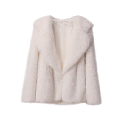 Women's elegant faux fur blazer with stylish collar NOVAE