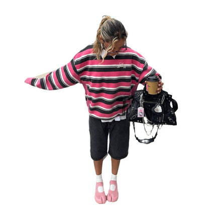 Women's casual striped sweater with a modern cut NOVAE