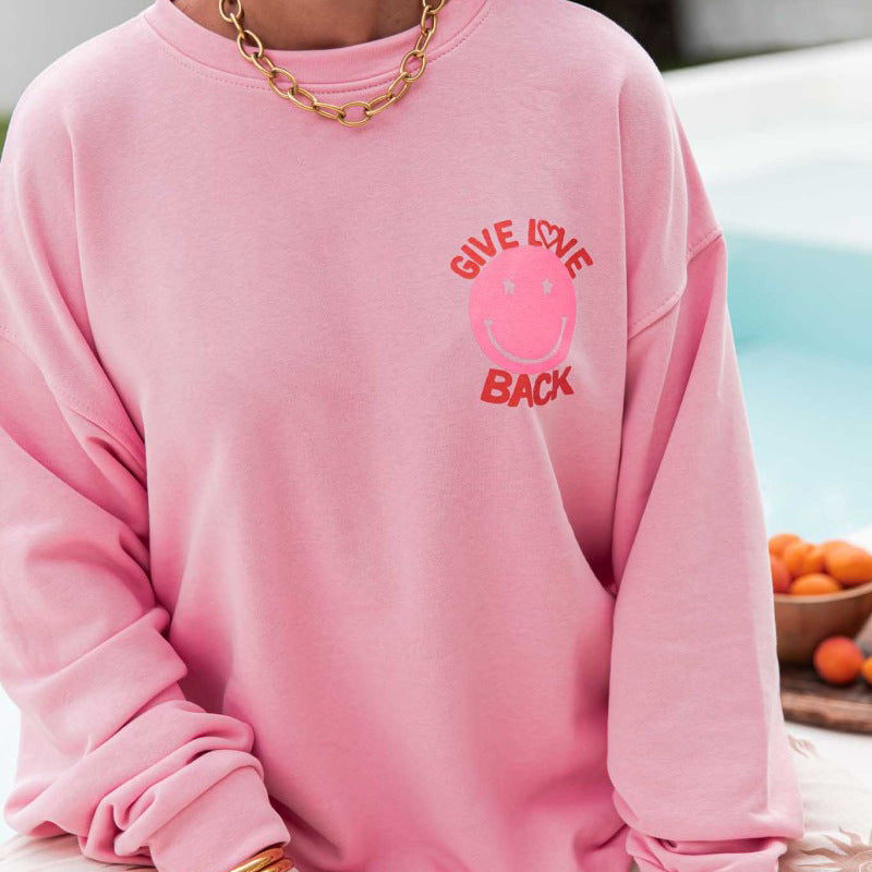 Women's casual sweatshirt with a creative motif and wide sleeves NOVAE