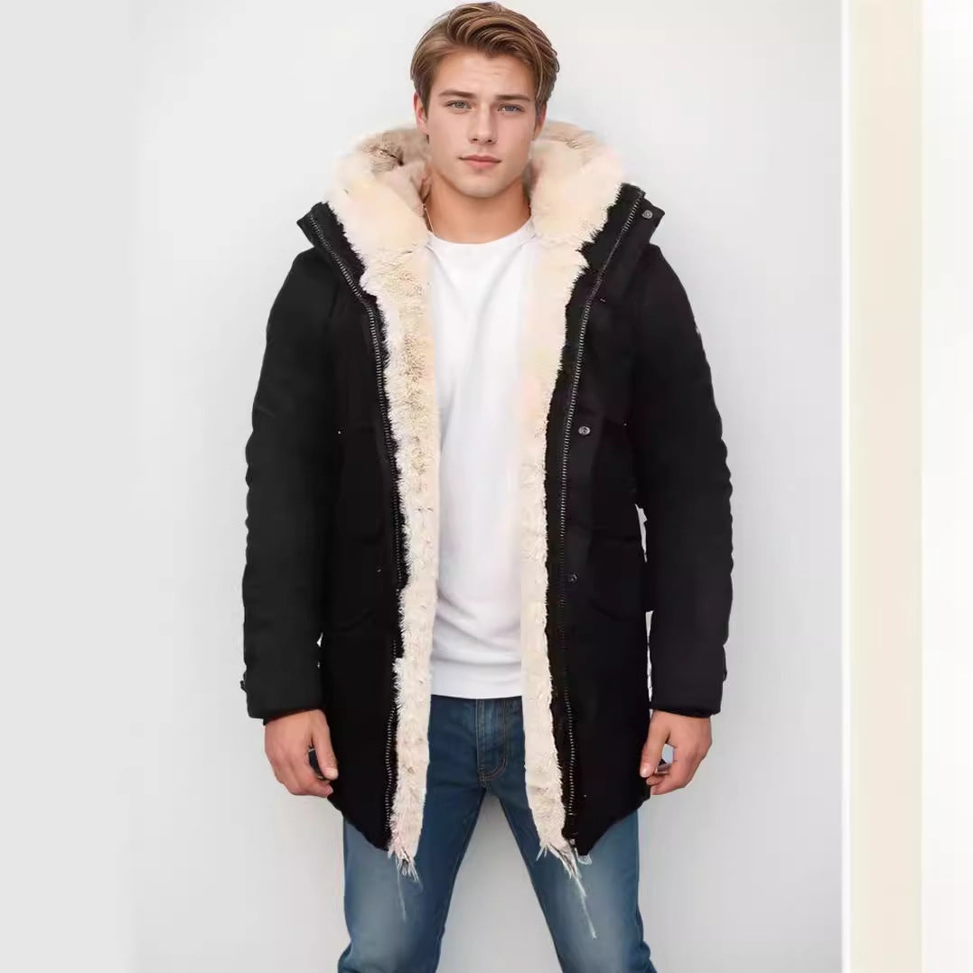 Women's warm outdoor jacket with faux fur lining and large pockets NOVAE