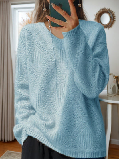 Women's knitted sweater with textured finish and soft feel NOVAE