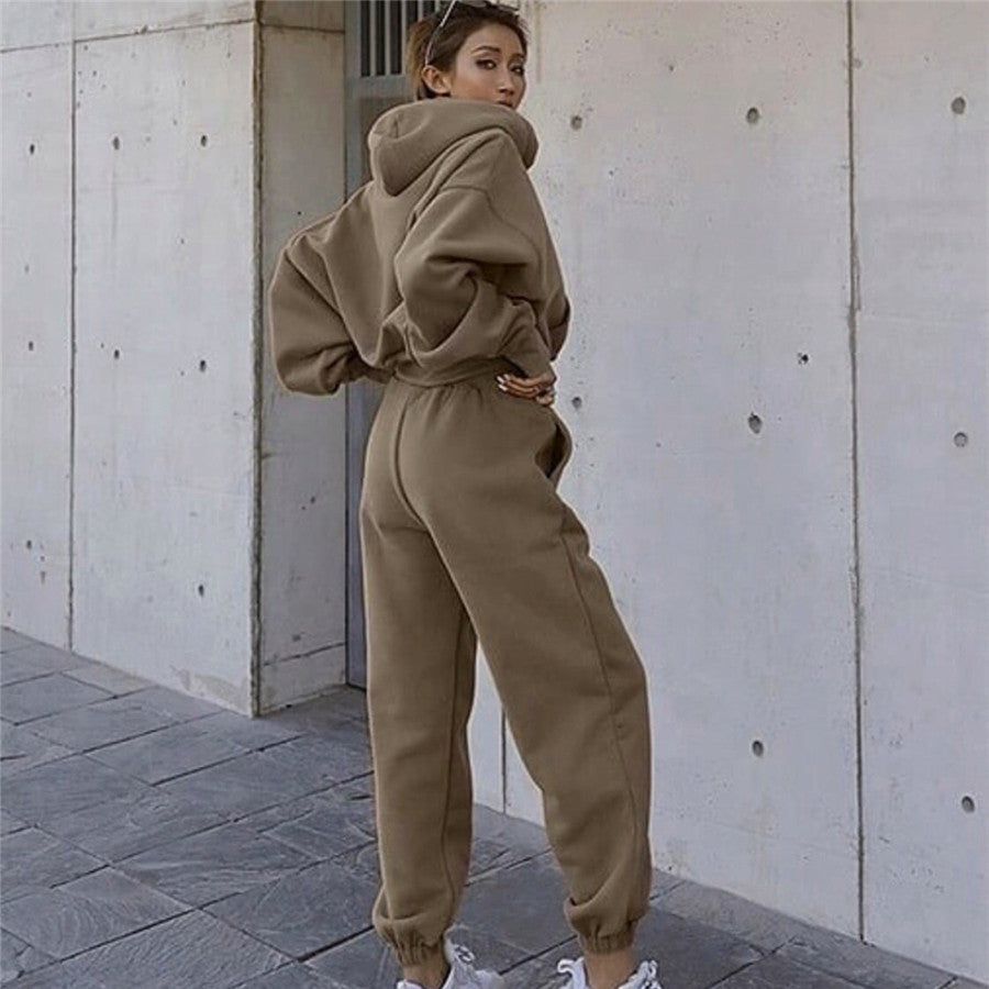 Women's fashionable hoodie jumpsuit with a relaxed fit and practical pockets NOVAE